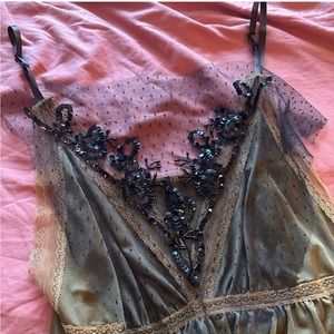 Mihara Yasuhiro lace top beaded embroidered top